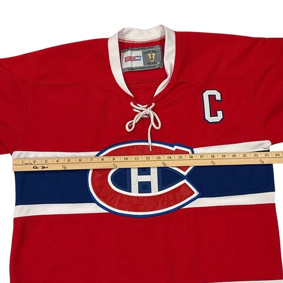 Vintage CCM Montreal Canadiens Jean Beliveau Hockey Jersey Size 50 Large Red - Picture 9 of 10